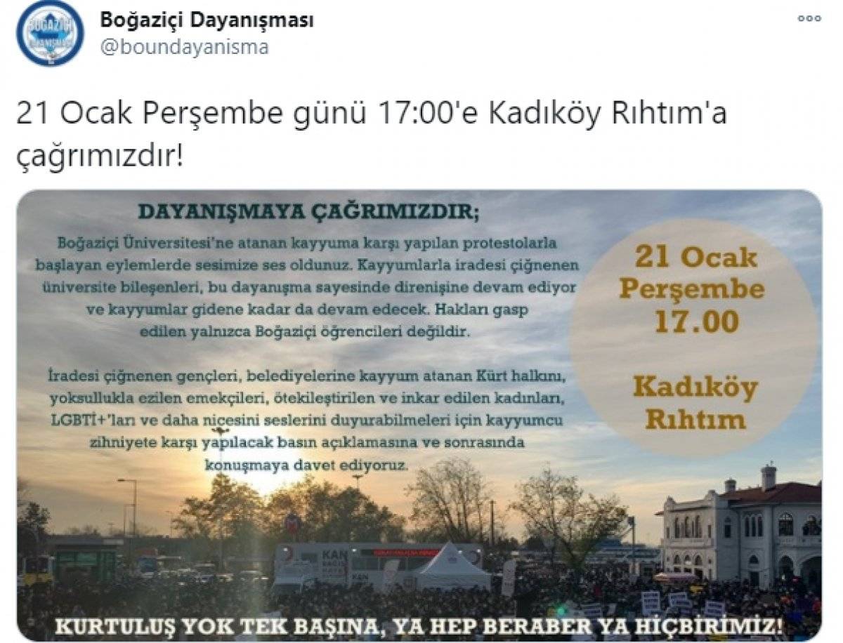 Boğaziçi'den HDP ve LGBT için protesto çağrısı