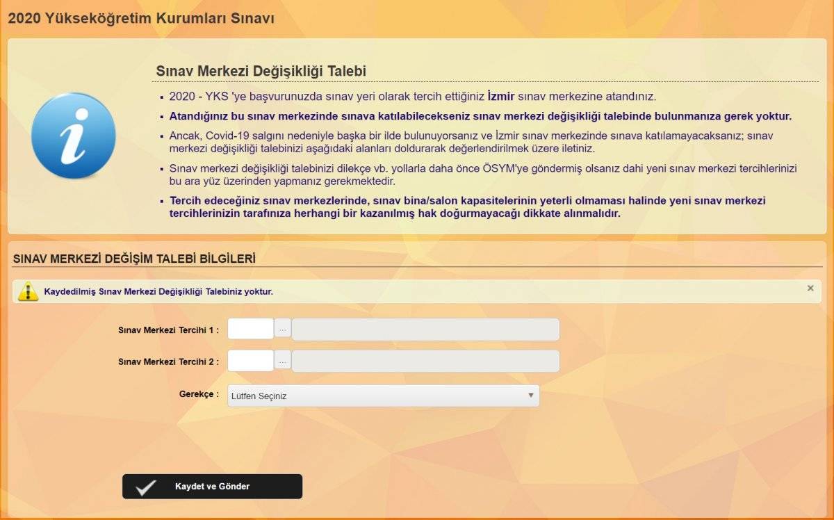 ÖSYM sınav merkezi nasıl değiştirilir? ÖSYM sınav merkezi değişikliği nasıl yapılır?