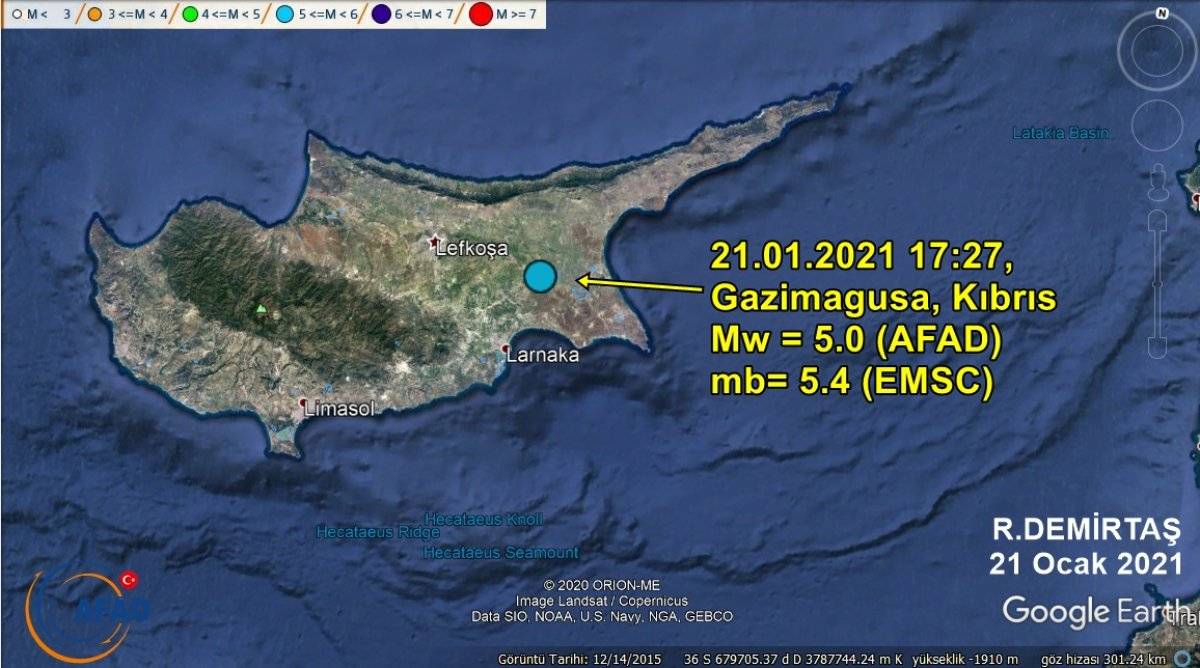 KKTC'de 5.0 büyüklüğünde deprem oldu