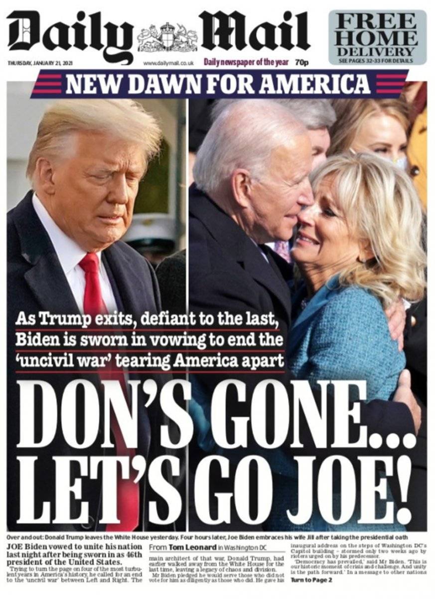 Dünya basını, Joe Biden'ın başkanlık görevine başlamasını nasıl gördü