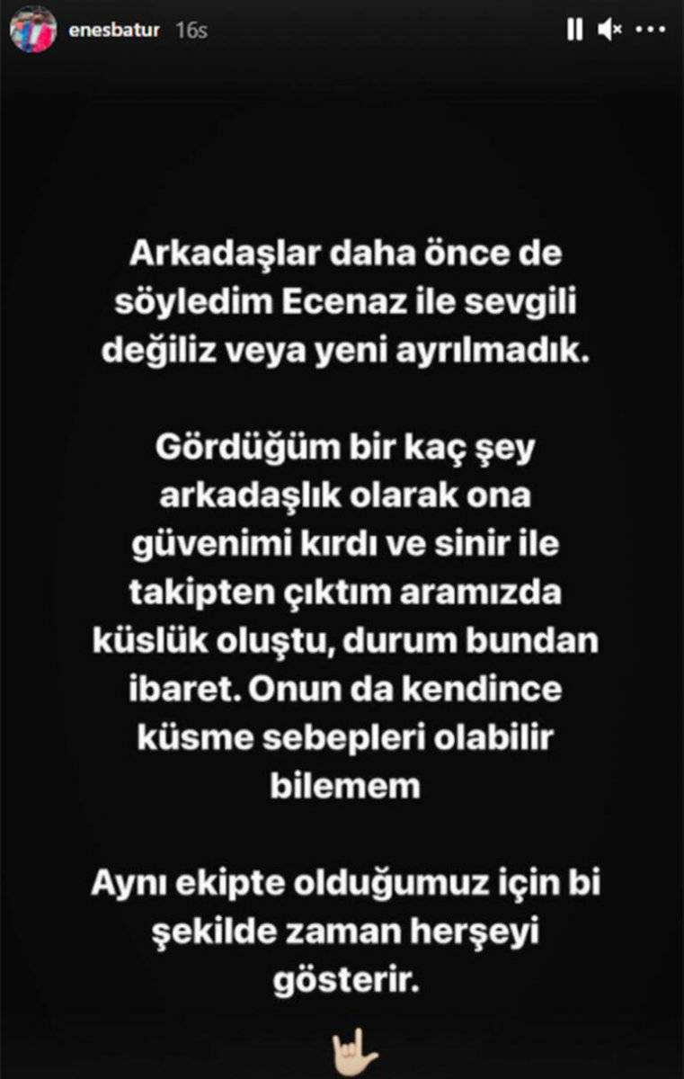 Enes Batur ile Ecenaz Üçer ayrıldı