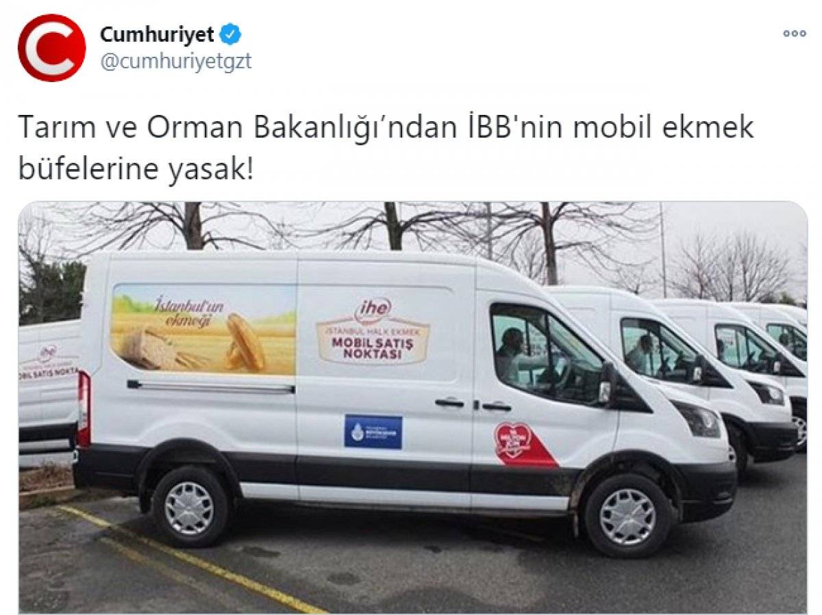 Tarım ve Orman Bakanlığı, 'İBB'nin mobil büfelerinin yasaklandığı' haberini yalanladı