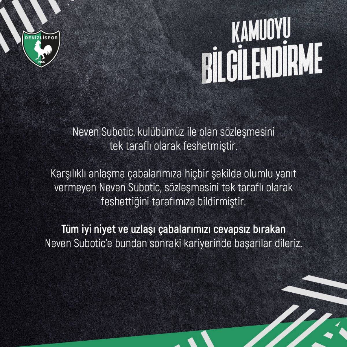 Neven Subotic, sözleşmesini feshetti