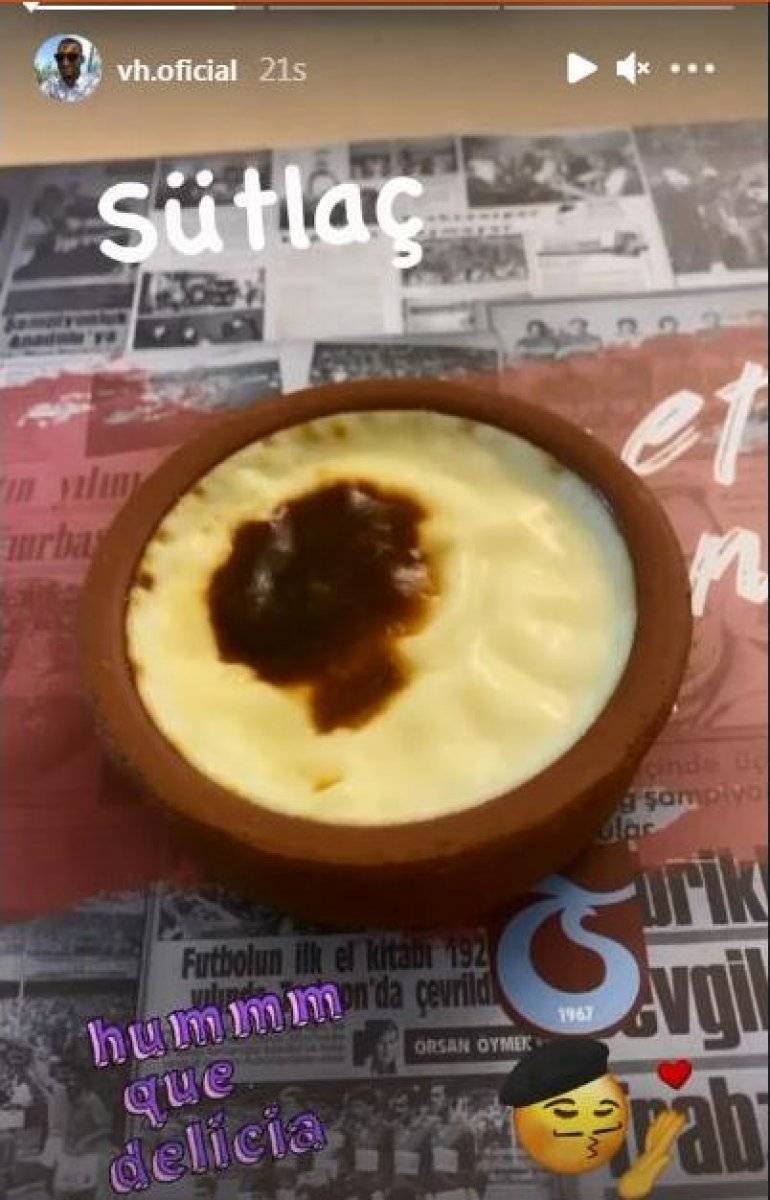 Vitor Hugo'nun sütlaç keyfi