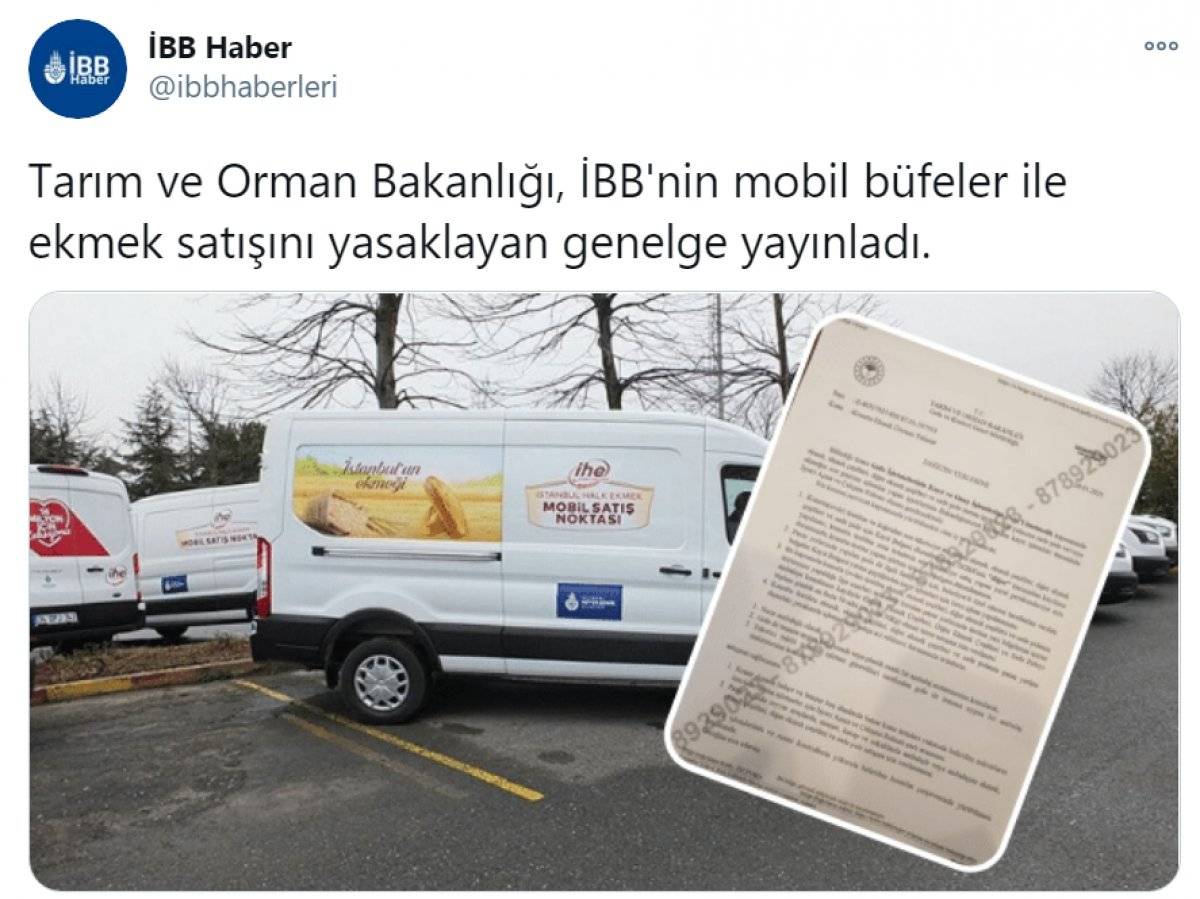 Tarım ve Orman Bakanlığı, 'İBB'nin mobil büfelerinin yasaklandığı' haberini yalanladı