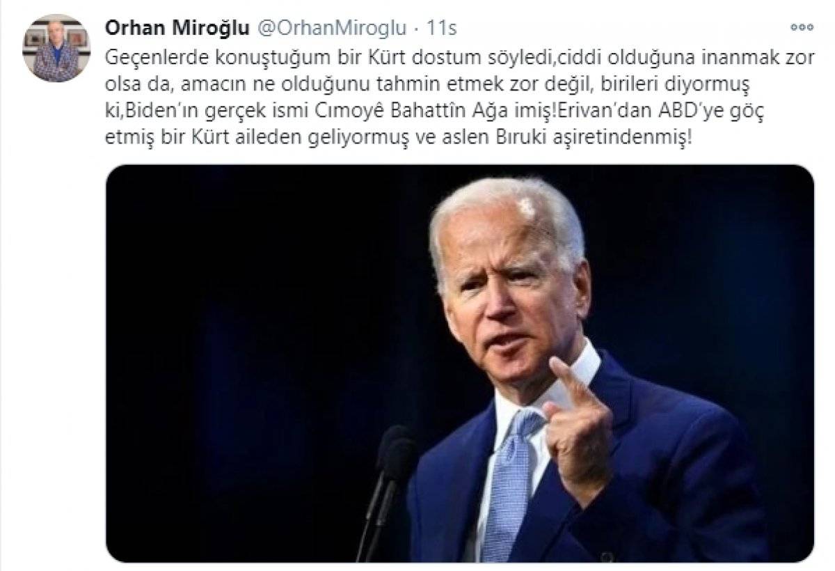 Joe Biden'ın, Kürt olduğu iddia edildi