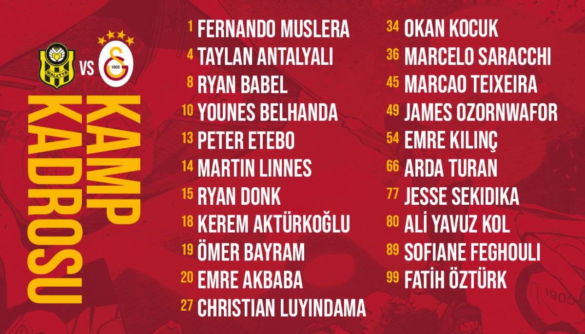 Galatasaray'ın Malatya kafilesi: 6 eksik var