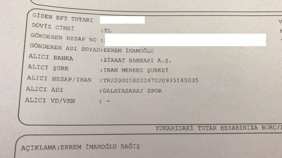 Ekrem İmamoğlu'ndan Galatasaray'a bağış