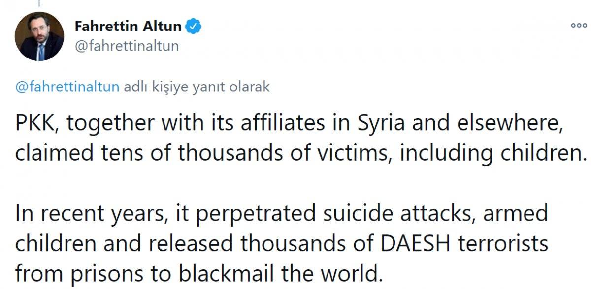 Fahrettin Altun: Batı, HDP/PKK yalanlarını yaymayı bırakmalı