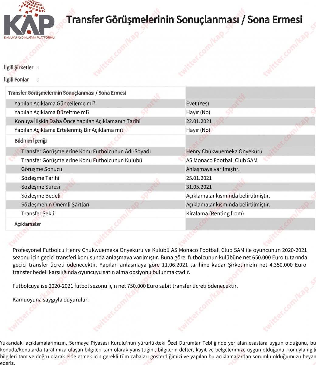 Galatasaray, Henry Onyekuru'yu resmen açıkladı