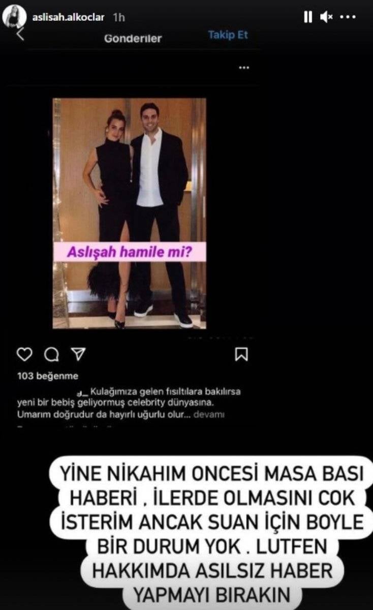 Aslışah Alkoçlar: Hamile değilim