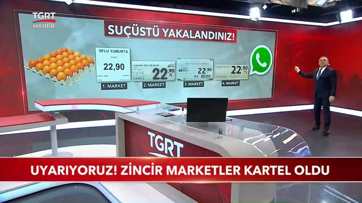 TGRT Haber'den yumurta haberi: Zincir marketler kartel oldu