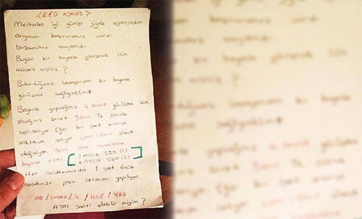 Balıkesir’de jigolo çetesine ait not ortaya çıktı