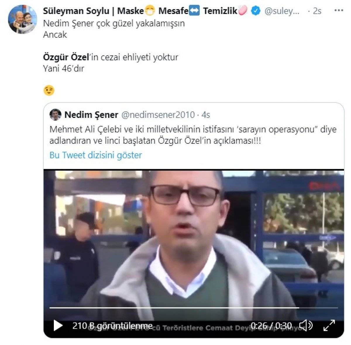Süleyman Soylu: Özgür Özel’in cezai ehliyeti yoktur