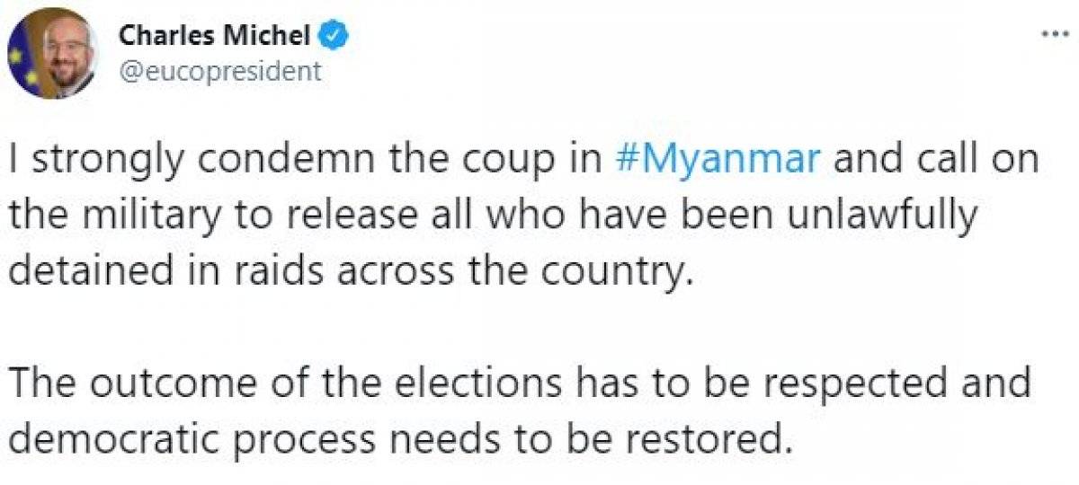 AB: Myanmar'da gözaltına alınanlar serbest bırakılmalı