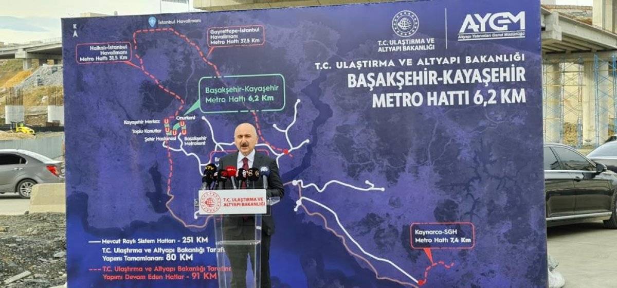 Başakşehir - Kayaşehir metro hattında fiziki gerçekleşme yüzde 36'ya çıktı