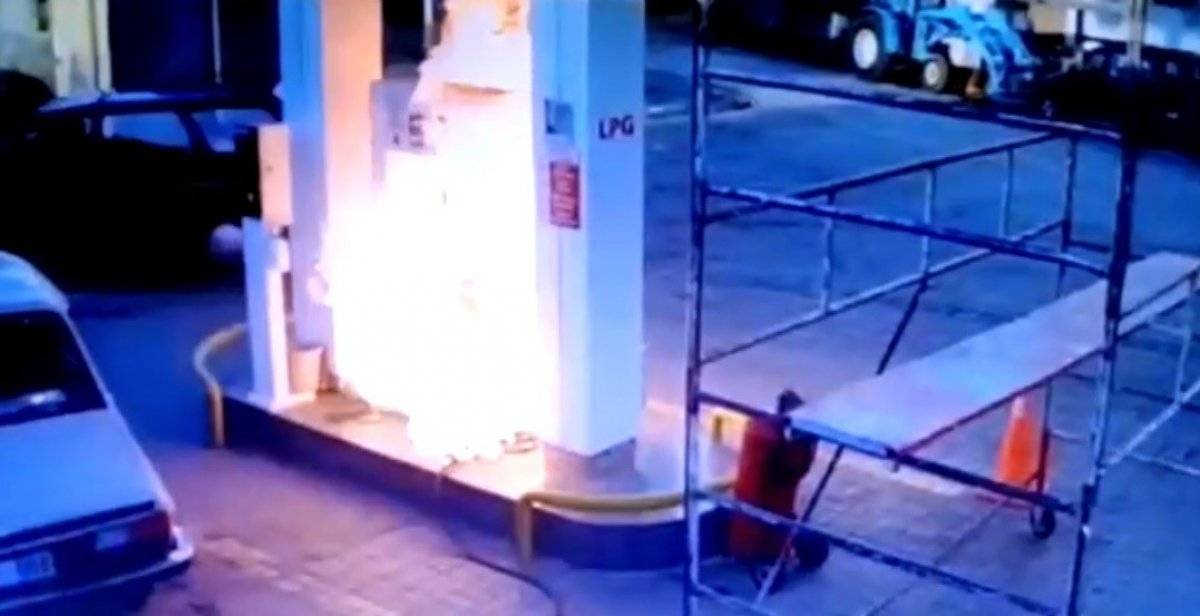 Trabzon'da akaryakıt istasyonunda yangın çıktı