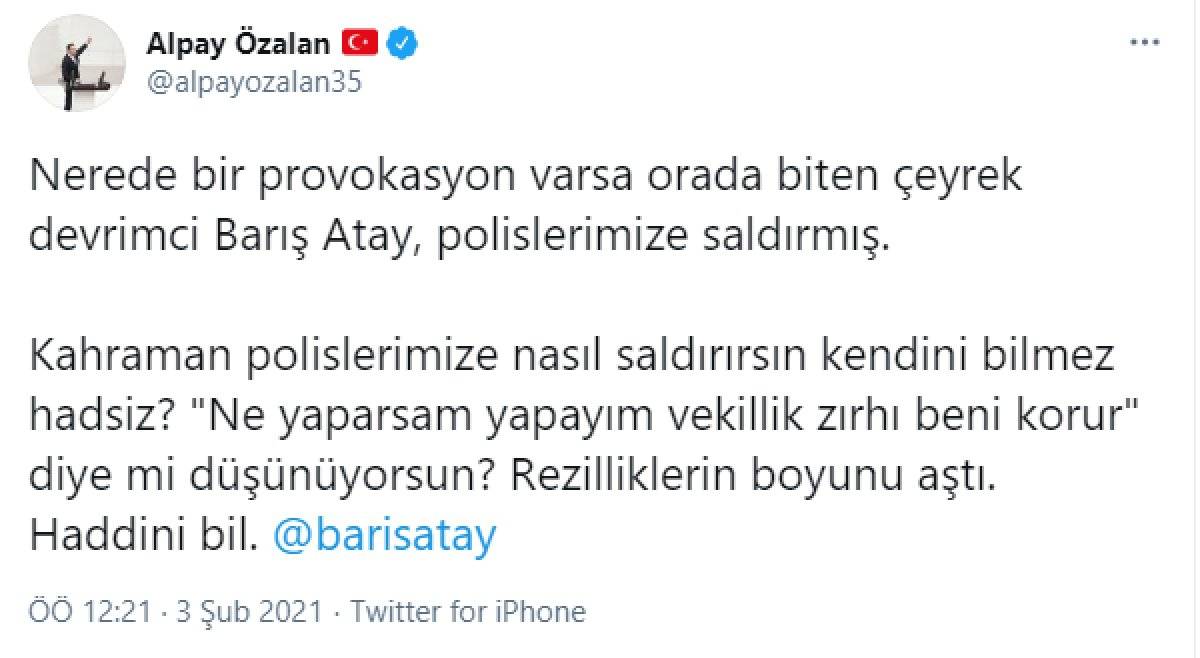 AK Partili Alpay Özalan'dan Barış Atay'a 'çeyrek devrimci' tepkisi