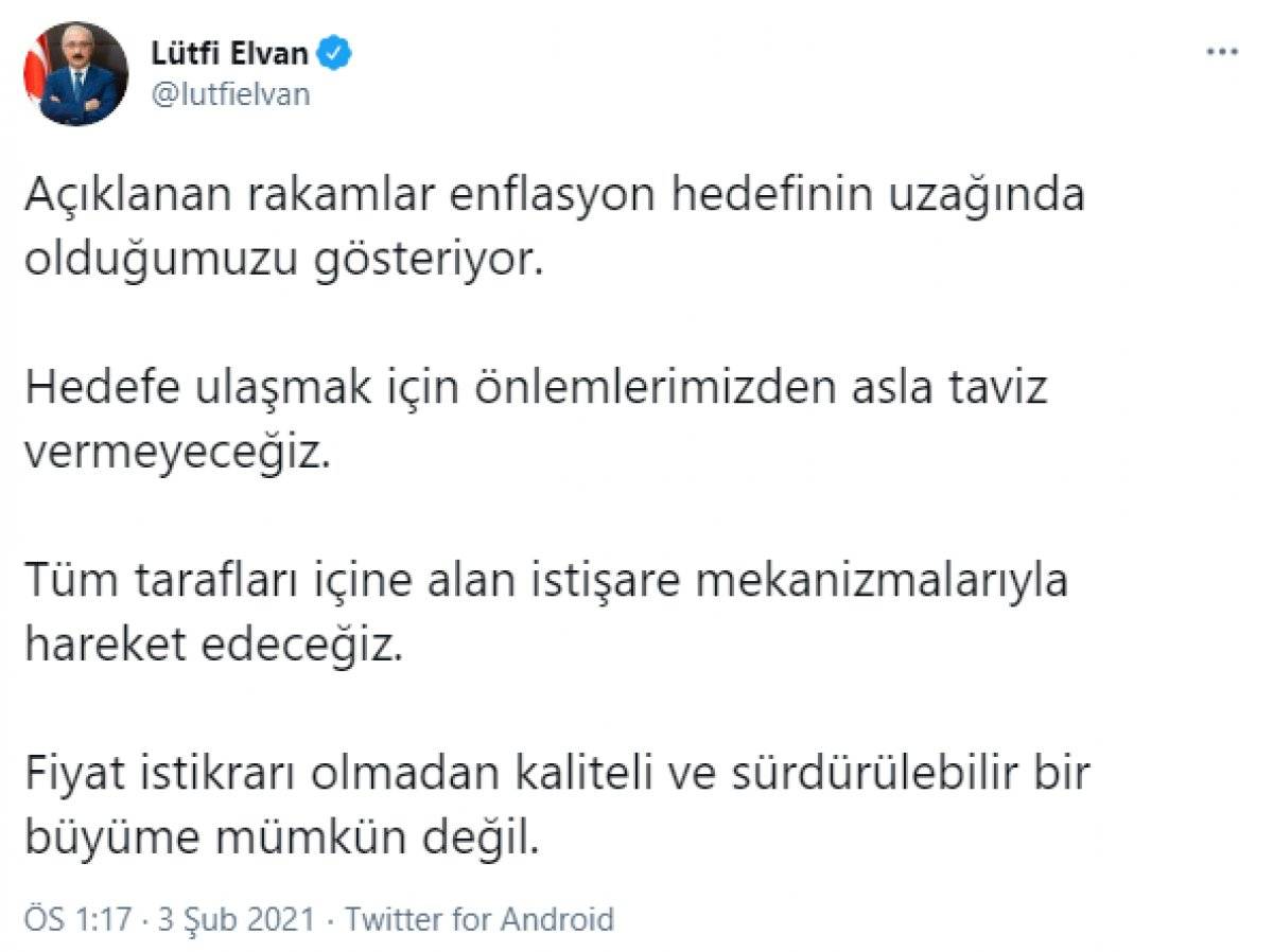 Lütfi Elvan: Enflasyon hedefine ulaşmak için önlemlerden taviz vermeyeceğiz