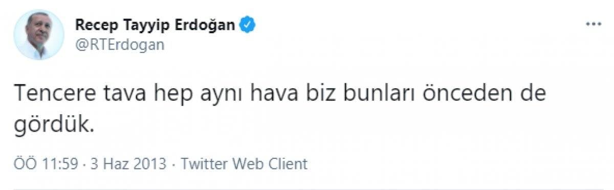 Cumhurbaşkanı Erdoğan'ın RT yağmuruna tutulan eski tweet'i
