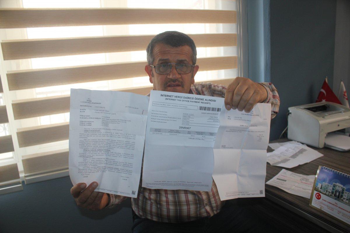 Ordu'da hiç gitmediği şehirden trafik cezası kesildi