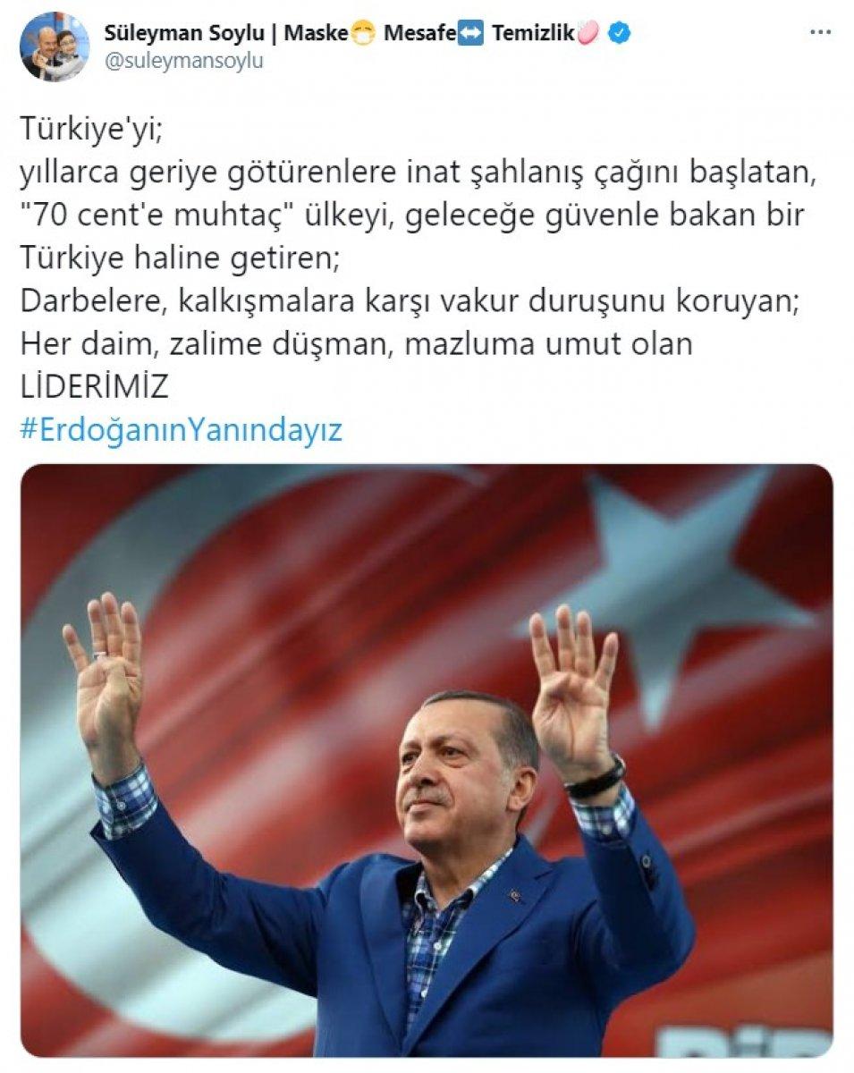 Cumhurbaşkanı Erdoğan'a destek tweet'leri 2 milyonu aştı