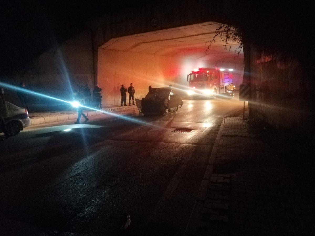 Kocaeli'de takla atan araçtan çıkan iki kişiye ceza