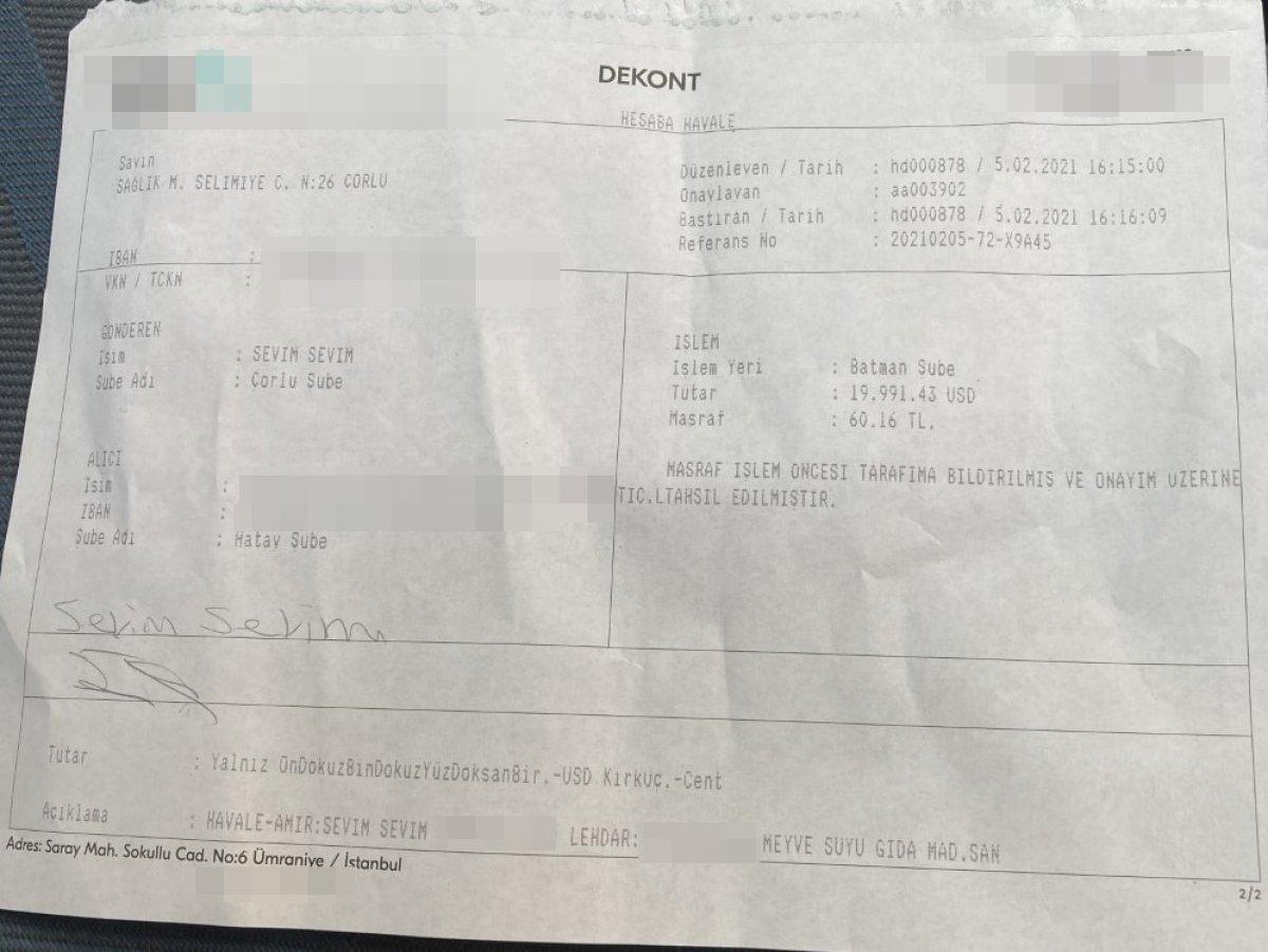 Batman'da hesabına gönderilen 20 bin dolar ile bankaya koştu