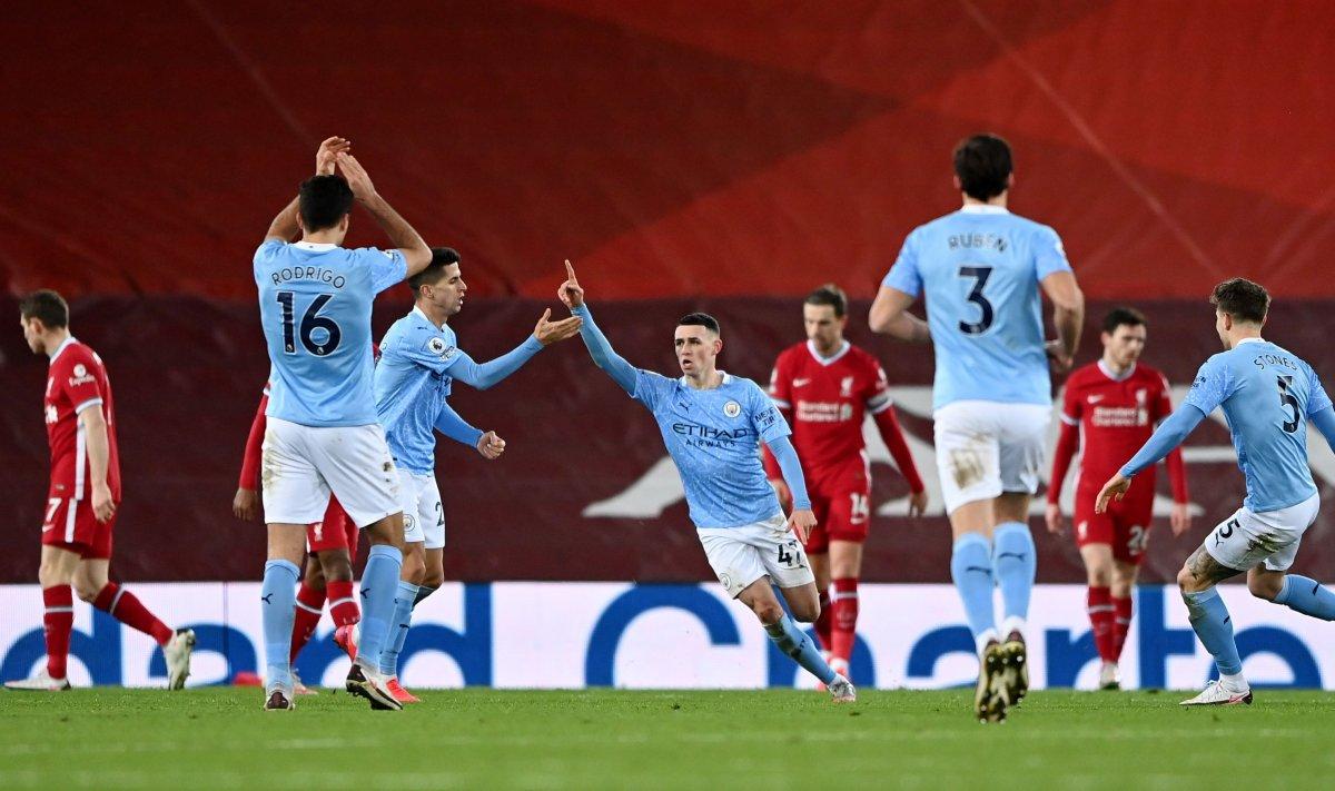 Manchester City, deplasmanda Liverpool'u 4-1 mağlup etti
