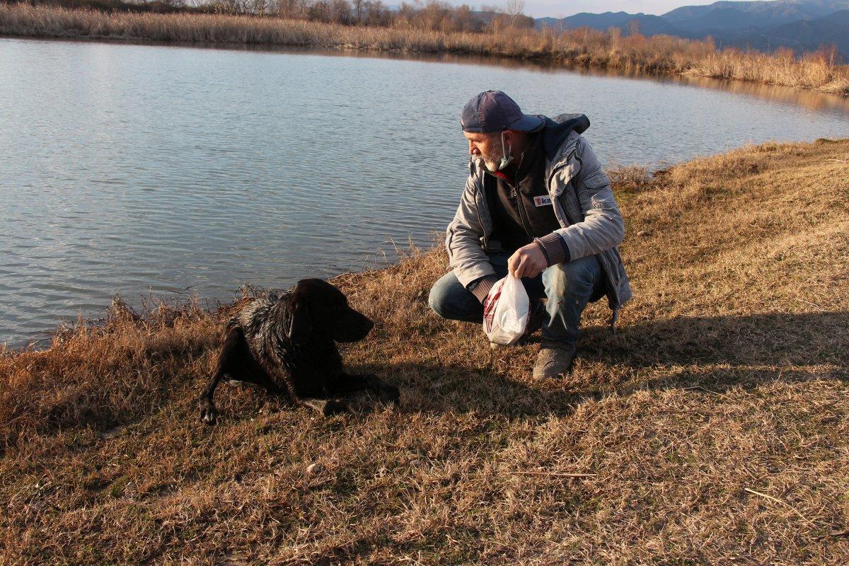 Tokat'ta çayda mahsur kalan köpek botla kurtarıldı