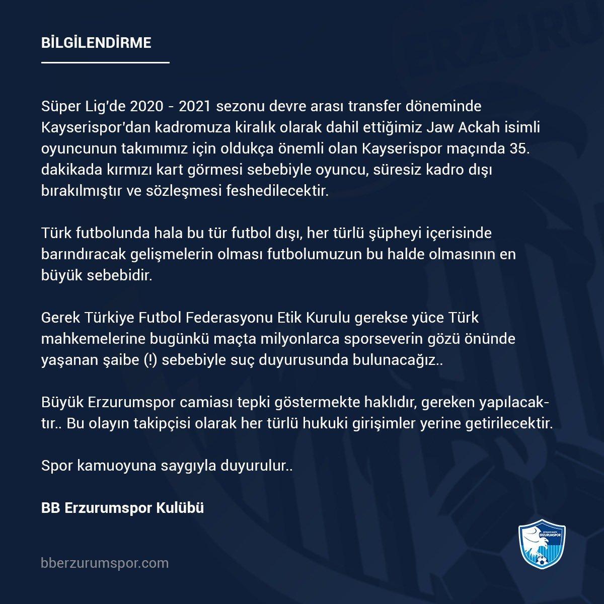 Erzurumspor'da Yaw Ackah krizi