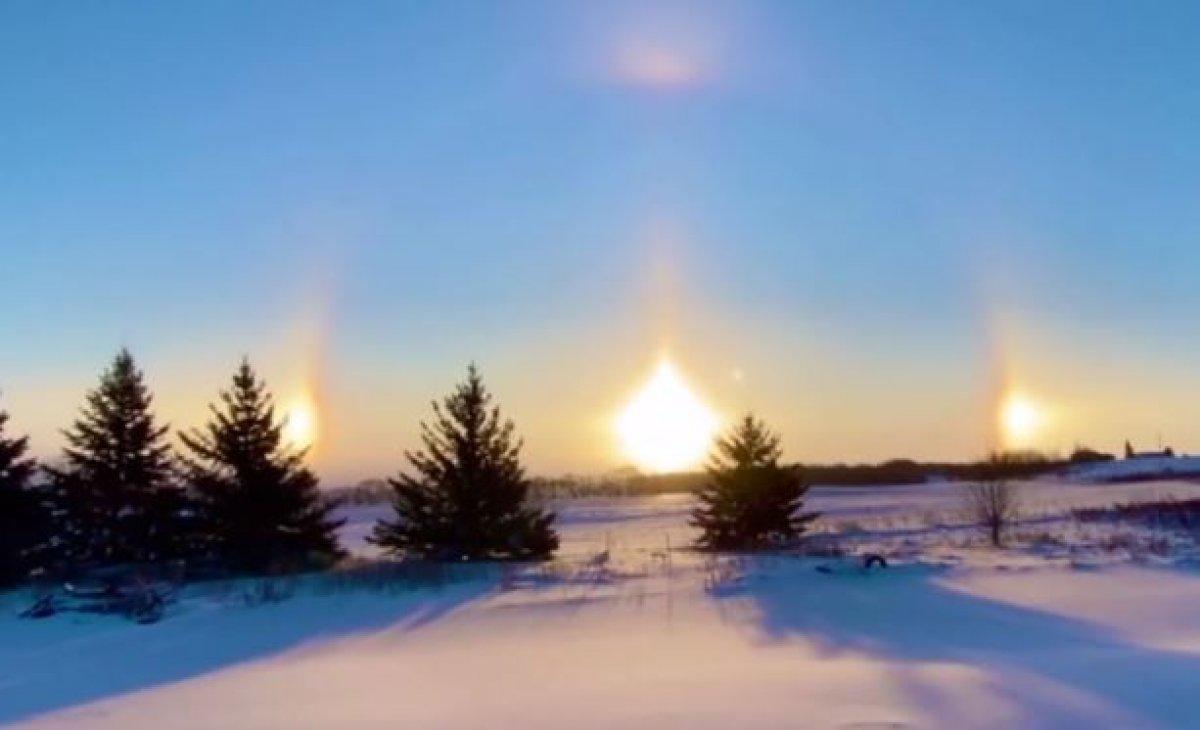 ABD'de ilginç güneş manzarası