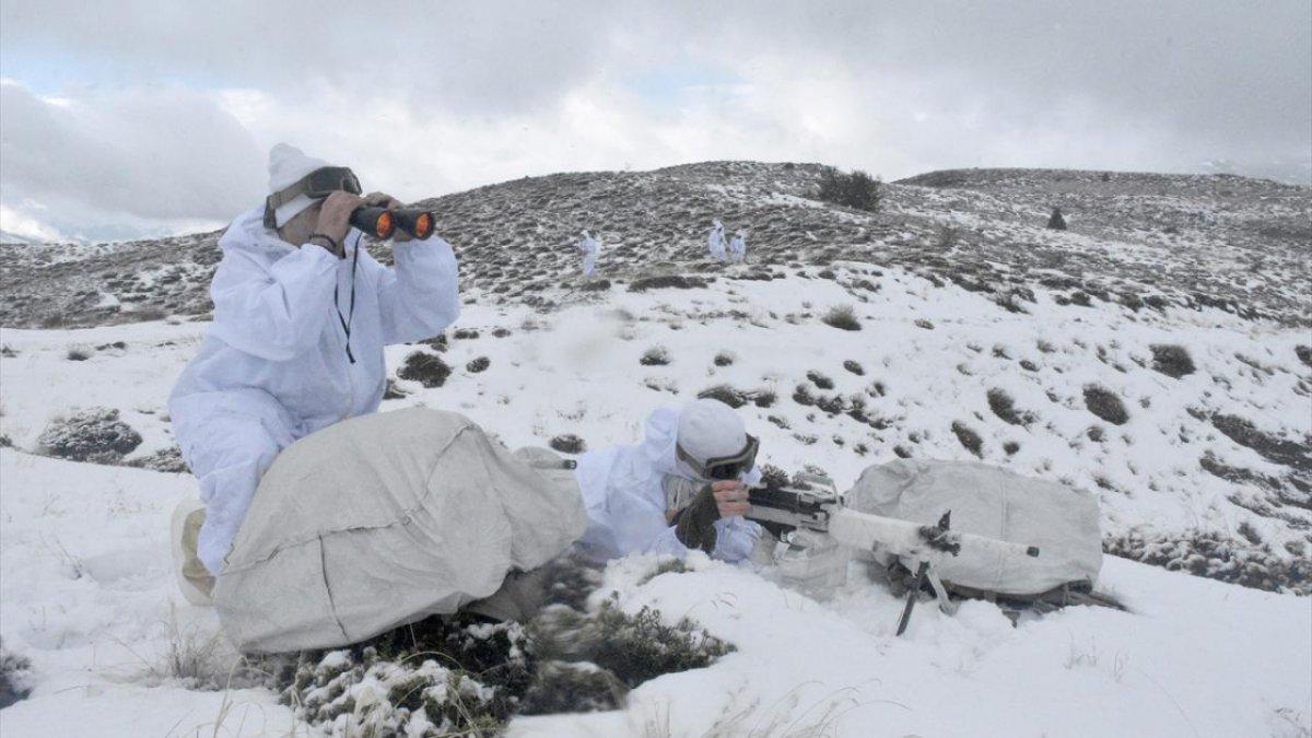 PÖH'ler Doğu Karadeniz'in karla kaplı dağlarını teröristlerden temizliyor