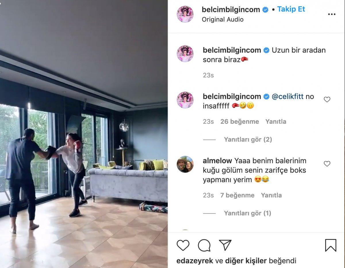 Belçin Bilgin boks dersleri almaya başladı
