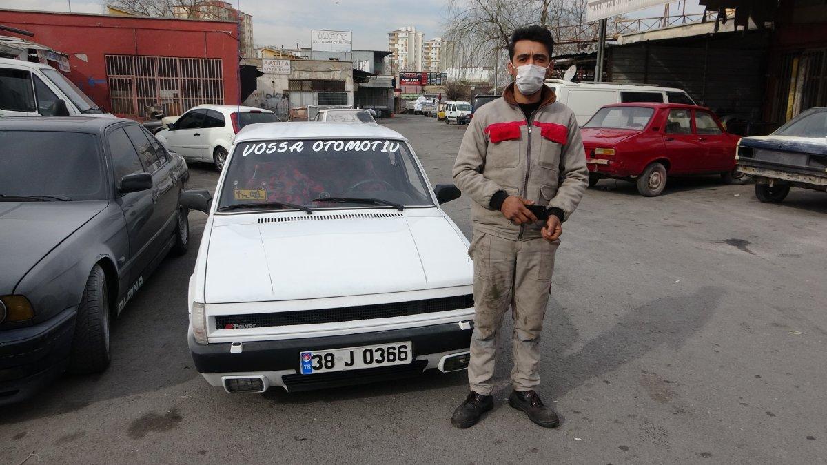 Kayserili oto tamircisi Tofaş'ını, cep telefonu ile yönetebiliyor