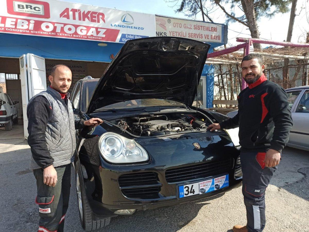Siirt'te milyonluk Porsche’ye LPG takıldı