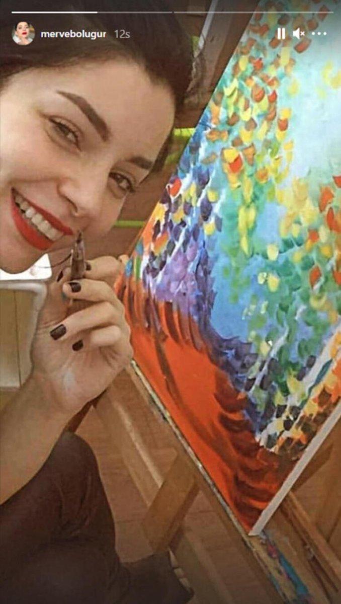 Merve Boluğur resme merak sardı