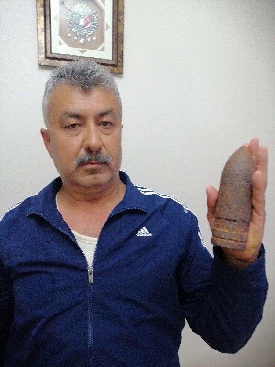 Kahramanmaraş'ta patlamamış top mermisi bulundu