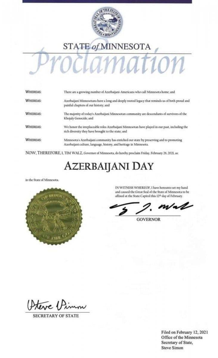 ABD'de Minnesota eyaleti Hocalı soykırımını tanıdı