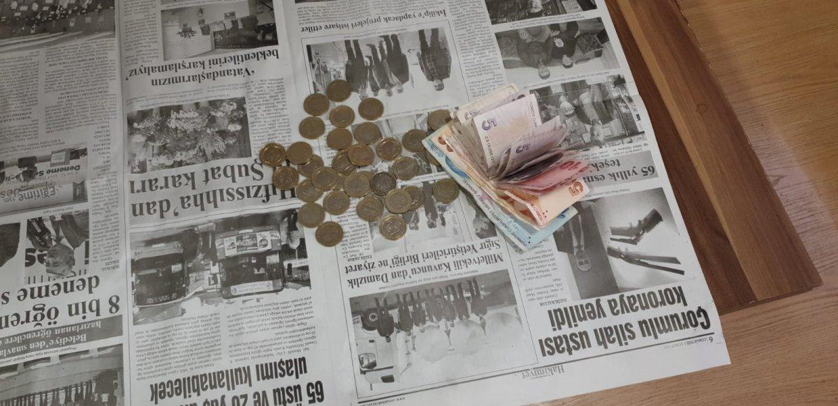 Çorum’da engelli maaşı olan dilencinin üzerinden 355 lira çıktı