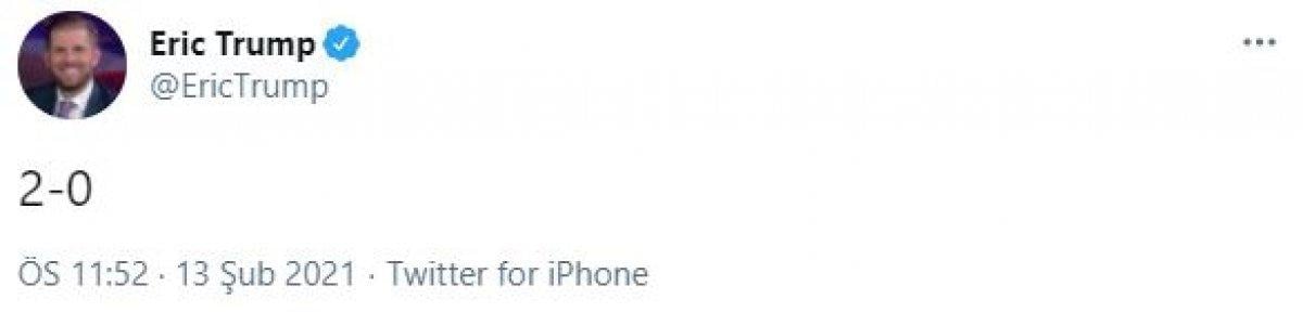 Eric Trump’tan ilk ve ikinci azil süreci göndermesi: 2-0