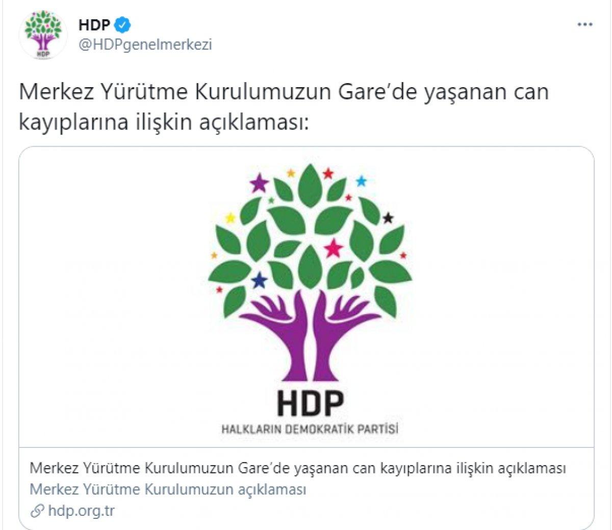HDP'den 13 vatandaşımızın şehit edilmesiyle ilgili samimyetsiz açıklama