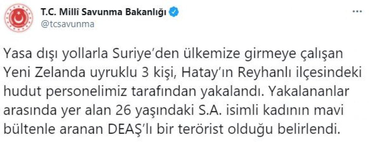 Yeni Zelanda uyruklu 3 şahıs, Reyhanlı'da yakalandı