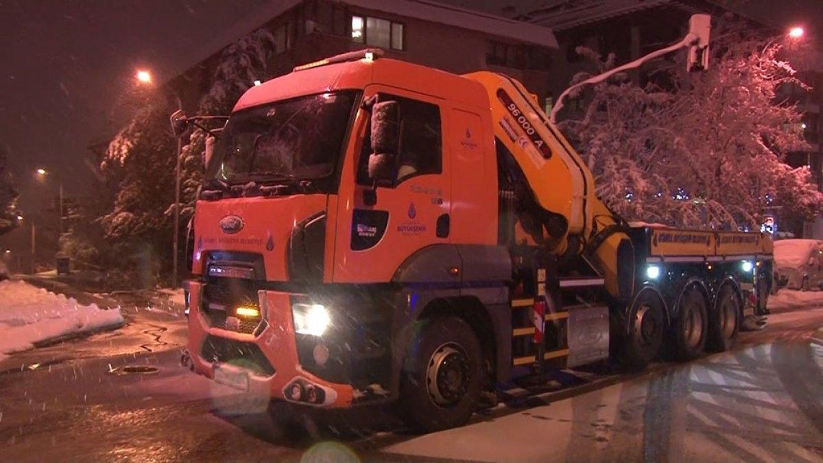 Anadolu Yakası'ndaki kar yağışı ağaçları devirdi