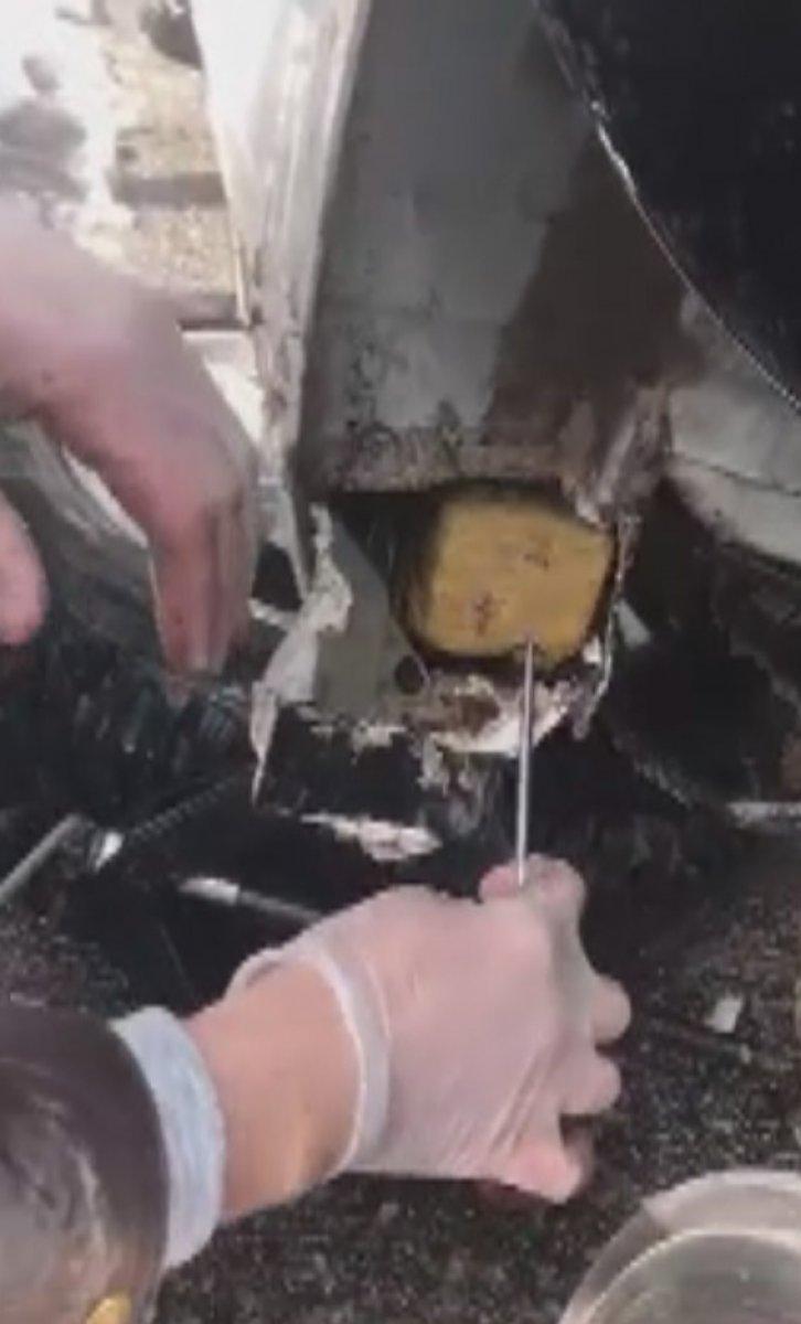 Konya'da otomobilin çamurluğuna gizlenmiş eroin bulundu