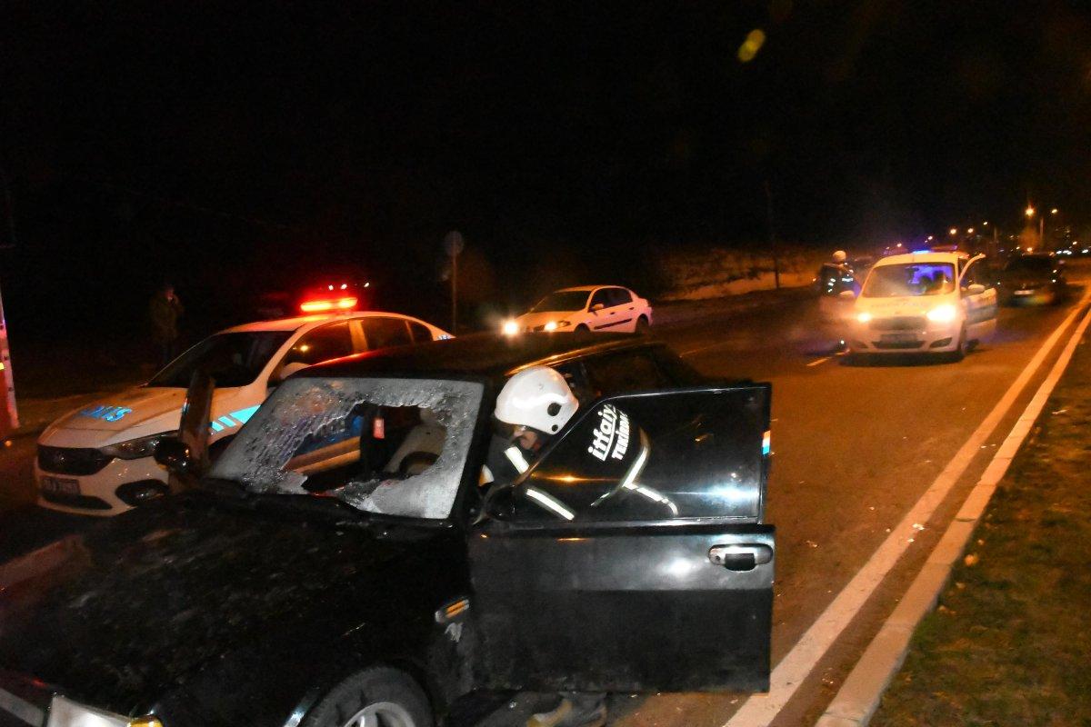 Tekirdağ’da drift yaptıktan sonra kaçan sürücü polis aracına çaptı