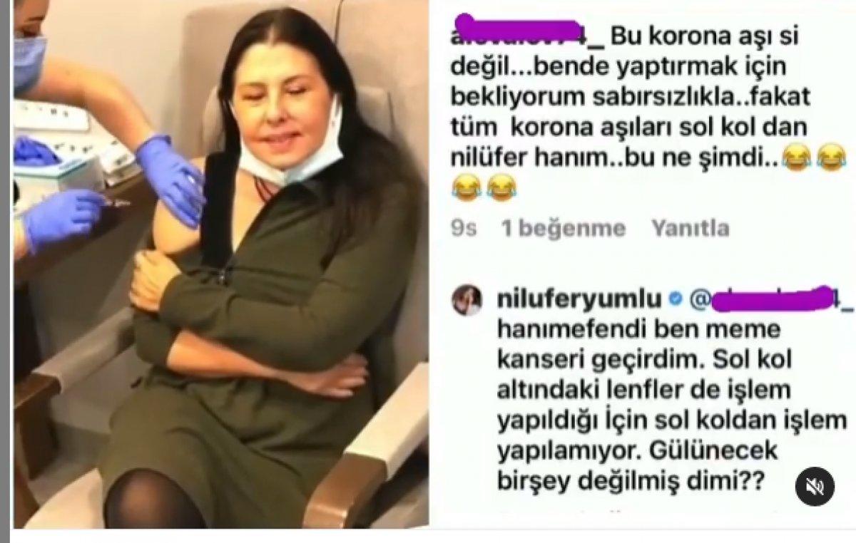 Aşı yorumu Nilüfer'i sinirlendirdi