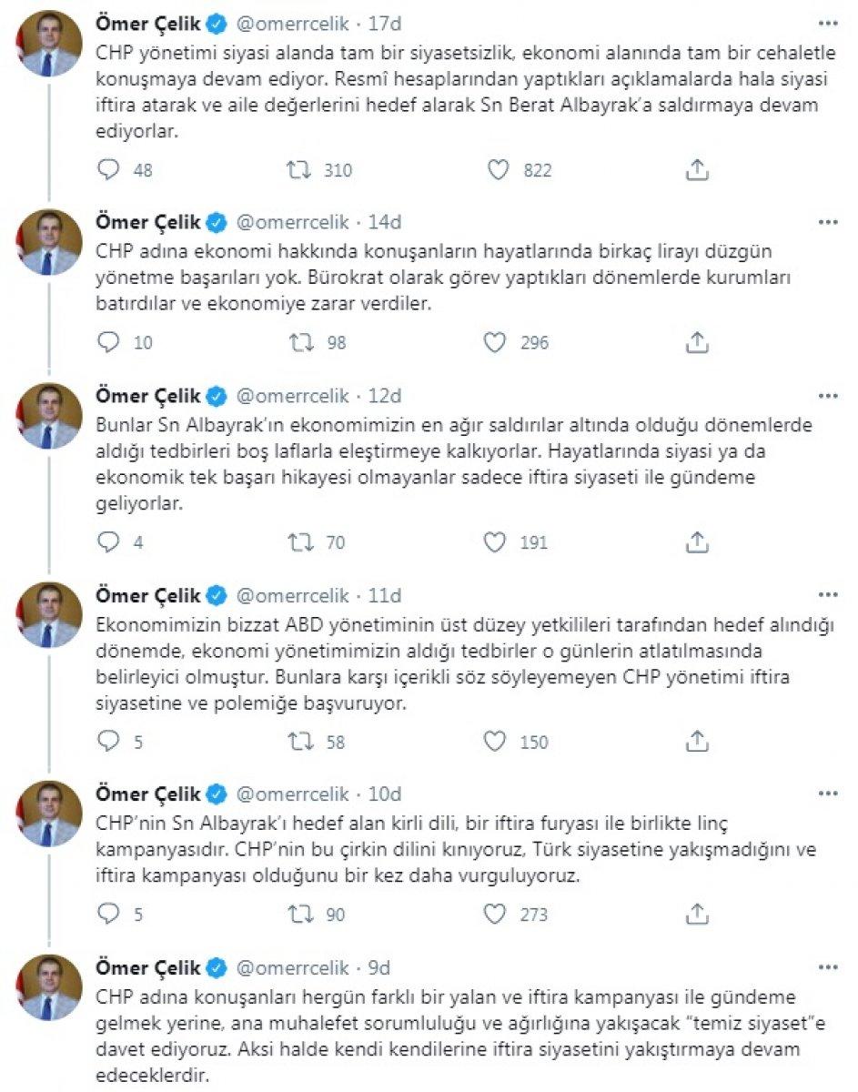 AK Parti Sözcüsü Çelik: Albayrak’ı hedef alan CHP’yi kınıyoruz