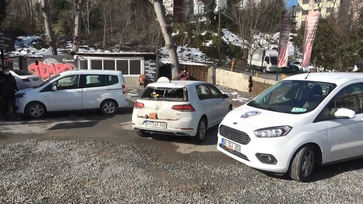 Beşiktaş’ta otoparkın istinat duvarı çöktü