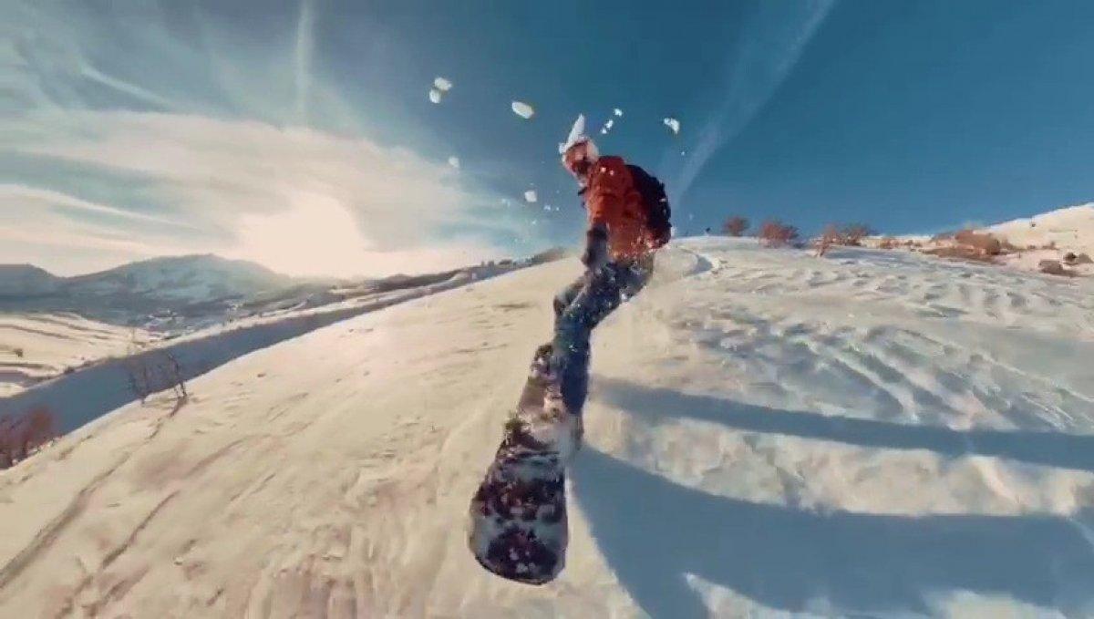 Tunceli dağlarında kar keyfi